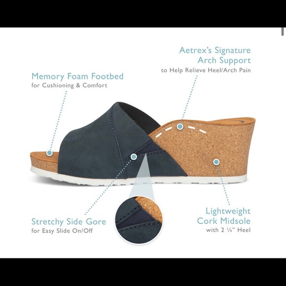 Aetrex Cora Slip on Wedge Sandal 10.5 - Picture 8 of 11